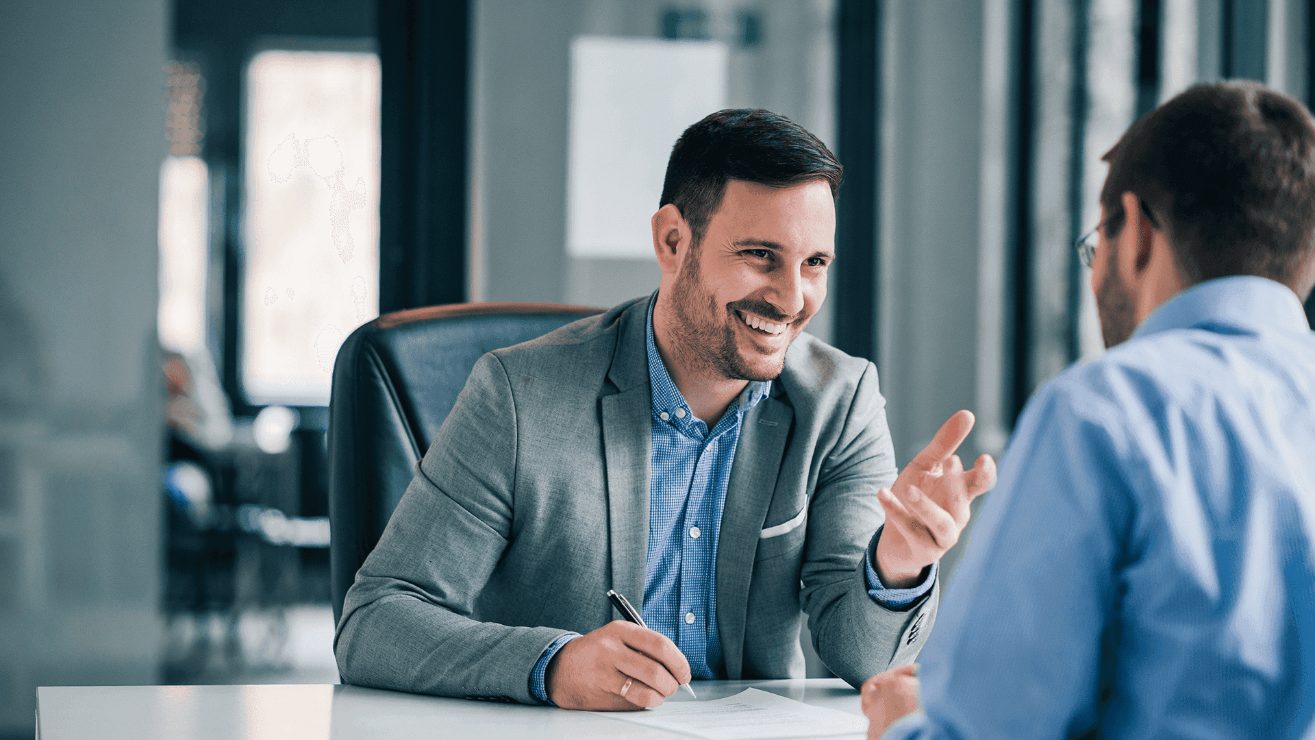 Conversation with farm loan executive